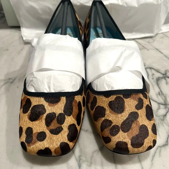 Frances Valentine Animal Print Flats with Black Trim - Picture 9 of 14
